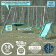 Sportspower Super Fun Metal Swing Set with Padded Saucer Swing & Lifetime Warranty on 5' Slide