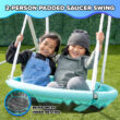 Sportspower Super Fun Metal Swing Set with Padded Saucer Swing & Lifetime Warranty on 5' Slide