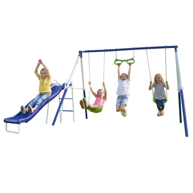 Sportspower Sierra Vista Metal Swing Set with Lifetime Warranty on 5' Double Wall Slide