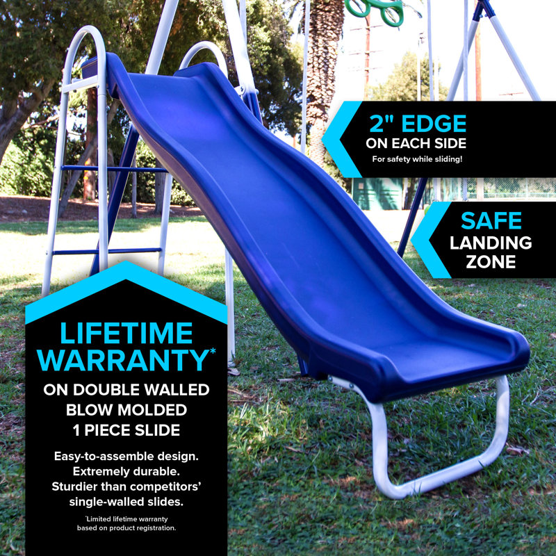 Sportspower Sierra Vista Metal Swing Set with Lifetime Warranty on 5' Double Wall Slide
