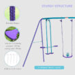 Outsunny Metal Swing Set with 2 Swing(s), Dark Blue/Purple