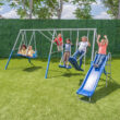 Sportspower Super Surfer Metal Swing Set with Lifetime Warranty on 6' Double Wall Slide