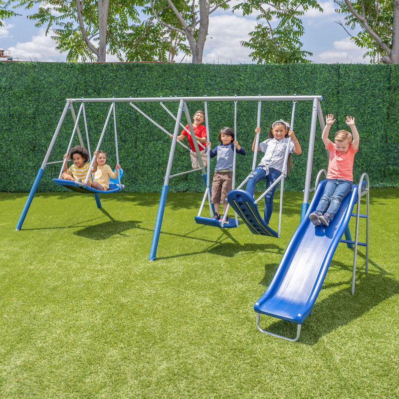 Sportspower Super Surfer Metal Swing Set with Lifetime Warranty on 6' Double Wall Slide