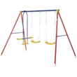 Outsunny Metal Swing Set with 2 Swing(s), Multicolor