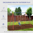 Outsunny Metal Swing Set with 2 Swing(s), Multicolor