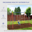 Outsunny Metal Swing Set with 2 Swing(s), Multicolor