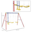 Outsunny Metal Swing Set with 2 Swing(s), Multicolor