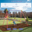 Outsunny Metal Swing Set with 2 Swing(s), Multicolor