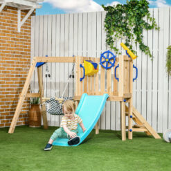 Outsunny Fir Swing Set with 1 Swing(s) , 1 Slide(s)