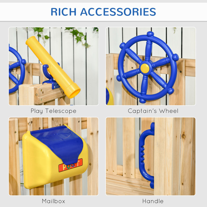 Outsunny Fir Swing Set with 1 Swing(s) , 1 Slide(s)