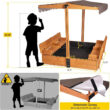 Aivituvin 47.2'' x 51.9'' Wood Square Sandbox with Cover