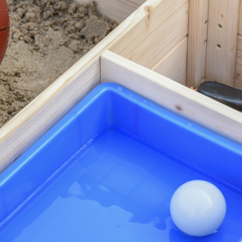 Outsunny 47.25'' x 15.75'' Solid Wood Square Sandbox