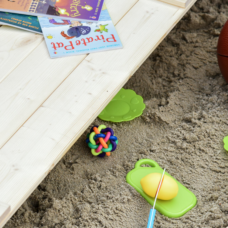 Outsunny 47.25'' x 15.75'' Solid Wood Square Sandbox