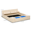 Outsunny 47.25'' x 15.75'' Solid Wood Square Sandbox