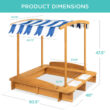 Best Choice Products 50.5'' x 47.5'' Solid Wood Square Sandbox