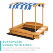 Best Choice Products 50.5'' x 47.5'' Solid Wood Square Sandbox