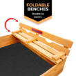 Sportspower 47.2'' x 18.7'' Solid Wood Rectangular Sandbox with Cover