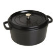 La Cocotte Cast Iron Round Cocotte, Black Matte, 7 quarts