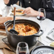 La Cocotte Cast Iron Round Cocotte, Black Matte, 7 quarts
