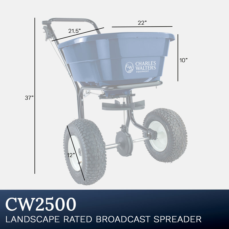 Charles Walters Equipment Landscape Rated Broadcast Spreader, 80lbs Capacity, 38" x 33"