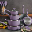 Tramontina 14 Pc Ceramic Induction-Ready Cookware Set, Purple