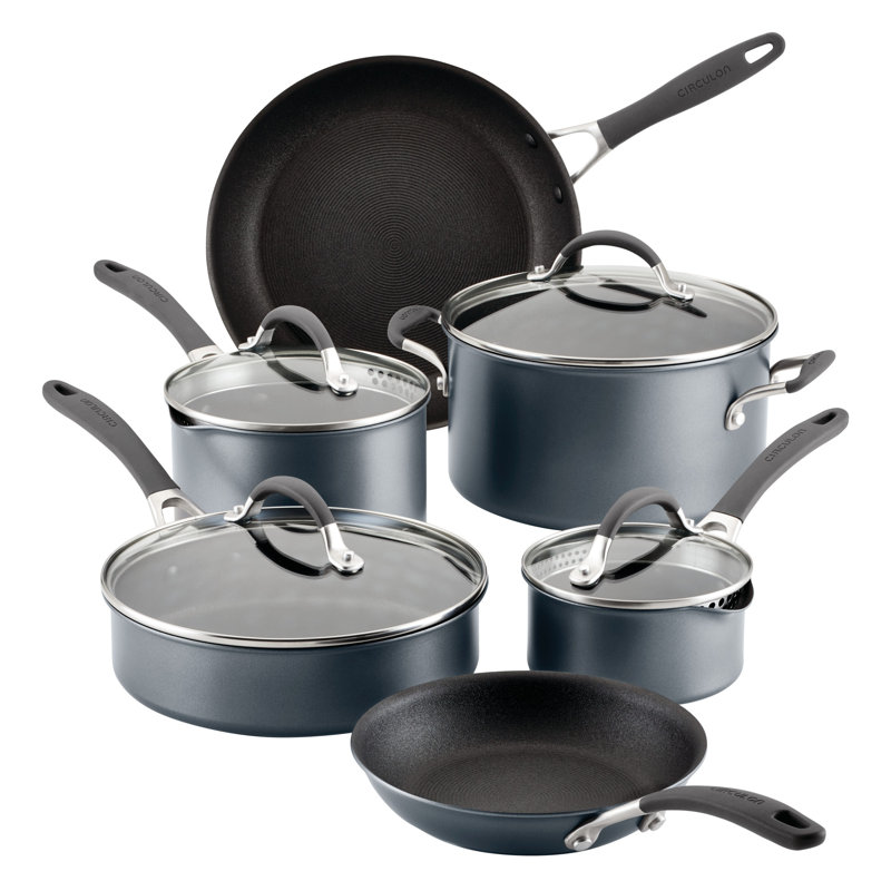 Circulon ScratchDefense with ScratchDefense Nonstick Induction Pots and Pans Cookware Set, 10 Piece, Graphite Circulon ScratchDefense with ScratchDefense Nonstick Induction Pots and Pans Cookware Set, 10 Piece, Graphite