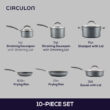 Circulon ScratchDefense with ScratchDefense Nonstick Induction Pots and Pans Cookware Set, 10 Piece, Graphite Circulon ScratchDefense with ScratchDefense Nonstick Induction Pots and Pans Cookware Set, 10 Piece, Graphite