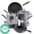 Circulon ScratchDefense with ScratchDefense Nonstick Induction Pots and Pans Cookware Set, 10 Piece, Graphite Circulon ScratchDefense with ScratchDefense Nonstick Induction Pots and Pans Cookware Set, 10 Piece, Graphite