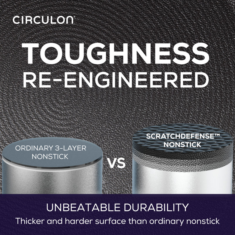 Circulon ScratchDefense with ScratchDefense Nonstick Induction Pots and Pans Cookware Set, 10 Piece, Graphite Circulon ScratchDefense with ScratchDefense Nonstick Induction Pots and Pans Cookware Set, 10 Piece, Graphite