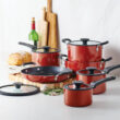 Tramontina Aluminum Non Stick 11 Pc Nesting Cookware Set, Red