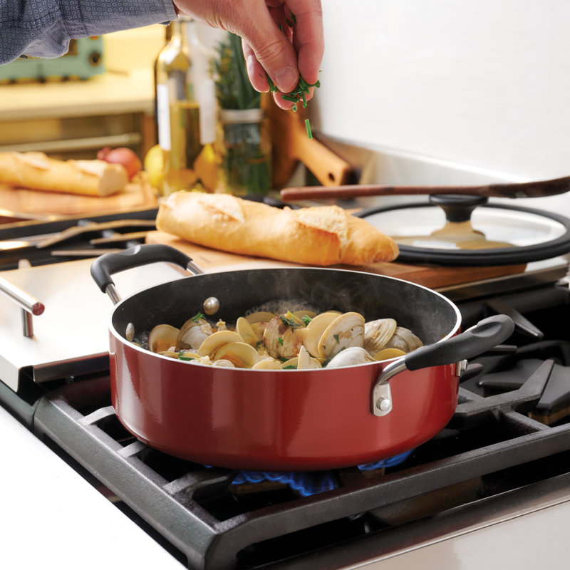 Tramontina Aluminum Non Stick 11 Pc Nesting Cookware Set, Red