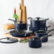 Tramontina Aluminum Non Stick 11 Pc Nesting Cookware Set, Navy