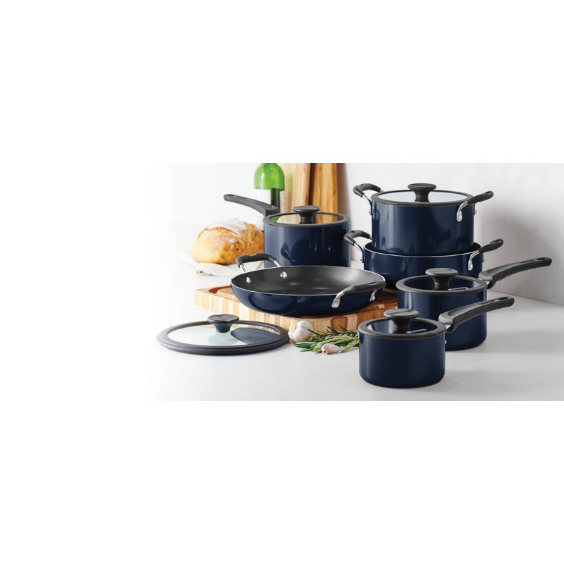 Tramontina Aluminum Non Stick 11 Pc Nesting Cookware Set, Navy