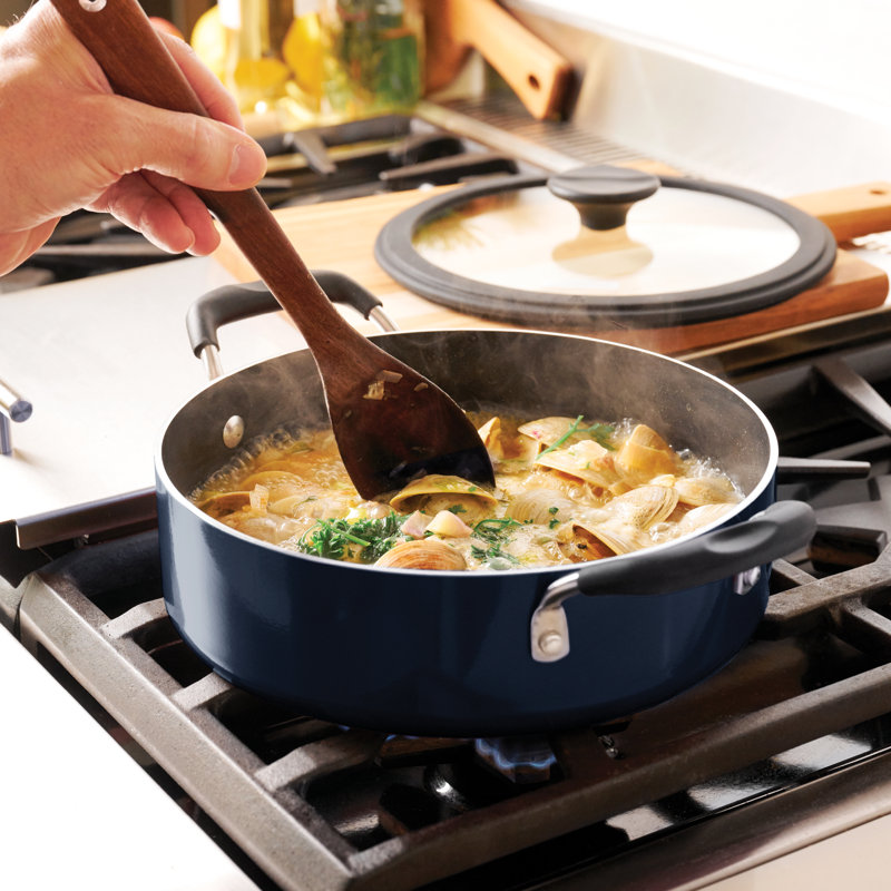 Tramontina Aluminum Non Stick 11 Pc Nesting Cookware Set, Navy