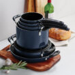 Tramontina Aluminum Non Stick 11 Pc Nesting Cookware Set, Navy