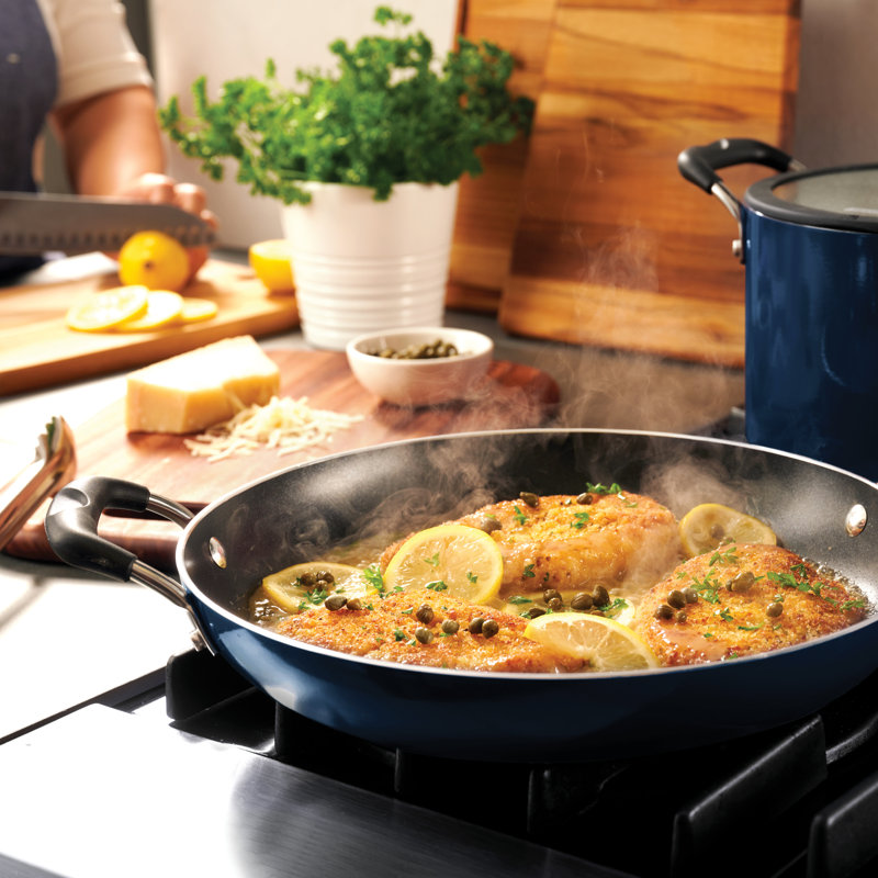 Tramontina Aluminum Non Stick 11 Pc Nesting Cookware Set, Navy