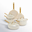 GreenPan Reserve Hard Anodized Healthy Ceramic Nonstick 10 Piece Cookware Set, Cream