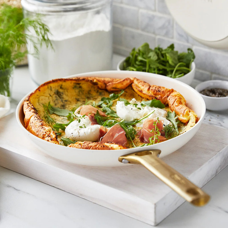 GreenPan Reserve Hard Anodized Healthy Ceramic Nonstick 10 Piece Cookware Set, Cream