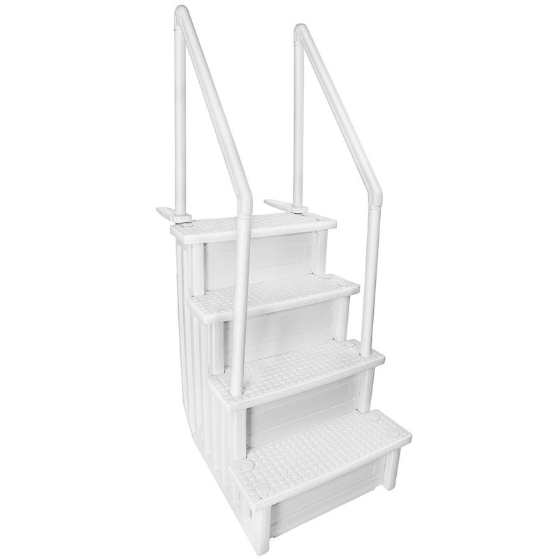 XtremepowerUS In-Pool Step Ladder with Handrails for Pool and Decks Up to 54" High