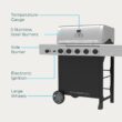 Charbroil Performance Series Black and Silver 5 -Burner Liquid Propane Gas Grill 1 -Side Burner