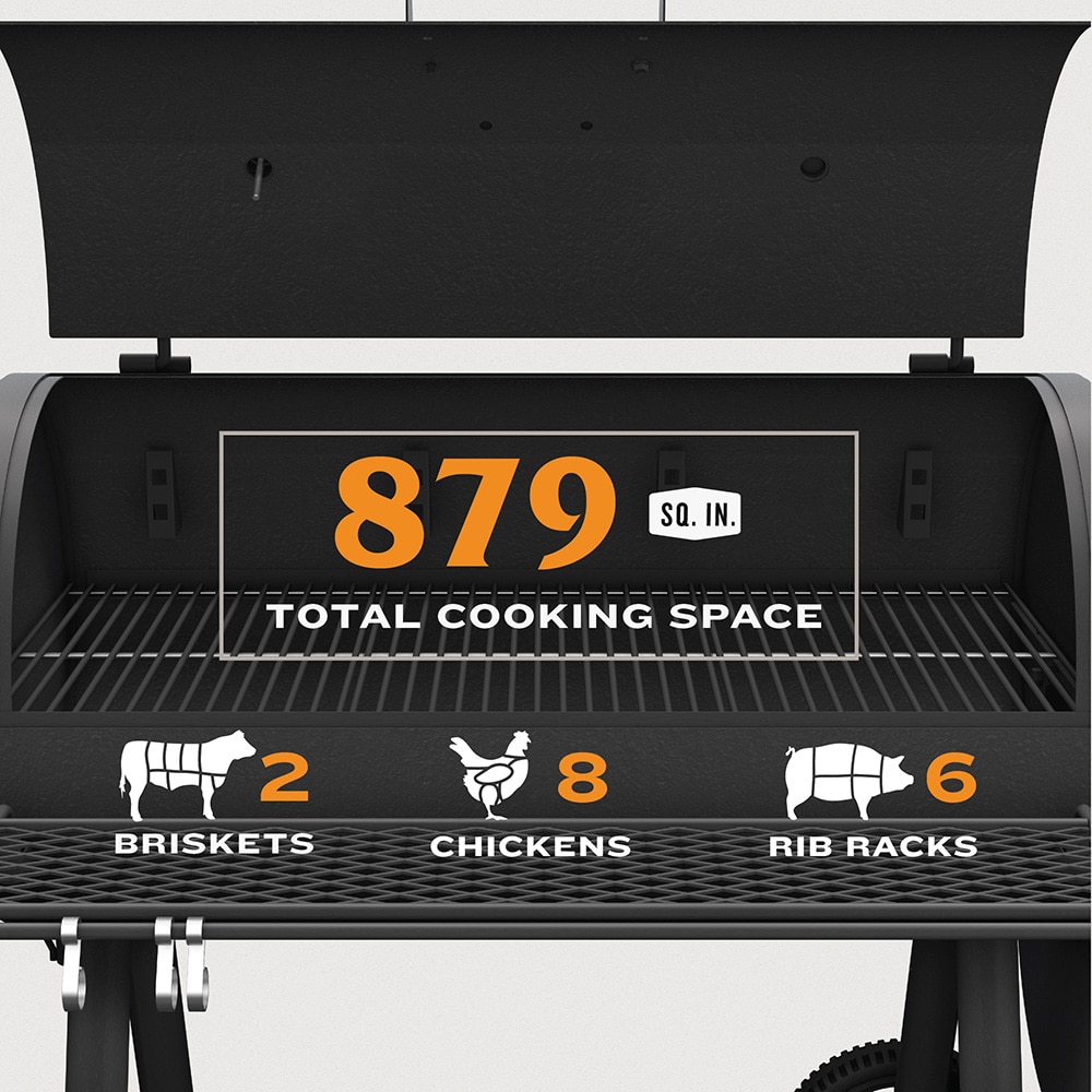 Oklahoma Joe's Highland 879-Sq. in Black Horizontal Charcoal Smoker Oklahoma Joe's Highland 879-Sq. in Black Horizontal Charcoal Smoker