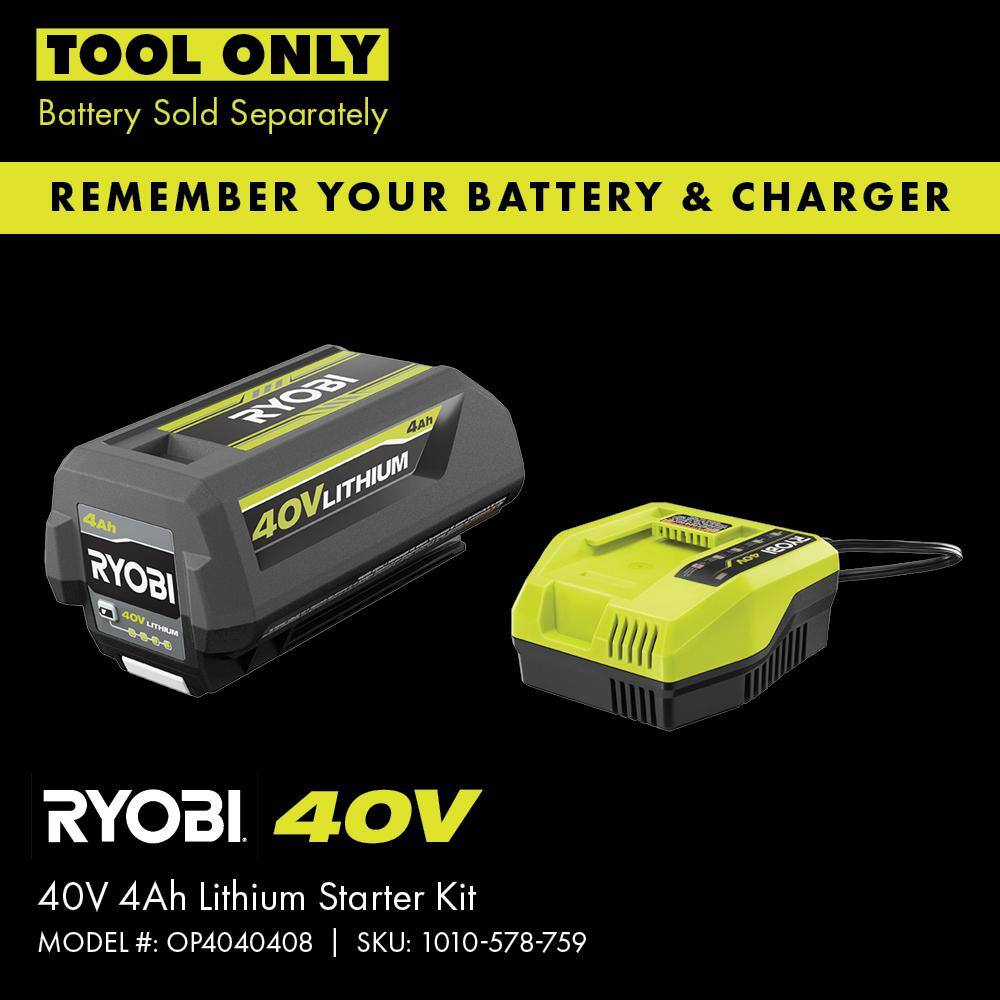 RYOBI 40V 120 MPH 550 CFM Cordless Battery Leaf Blower (Tool Only) RY40LB01B