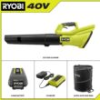 RYOBI 40V 120 MPH 550 CFM Cordless Battery Blower and Lawn and leaf bag with 4.0 Ah Battery and Charger RY40LB01K-AC04313