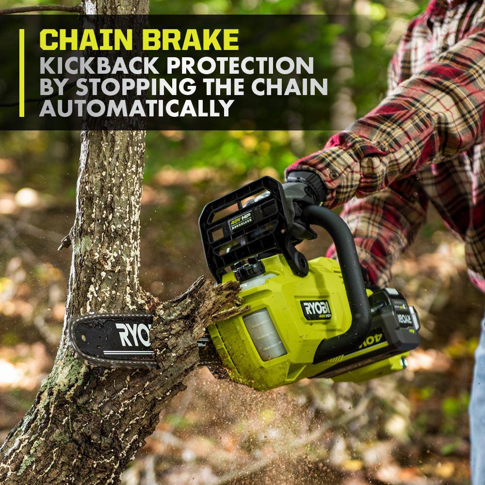 RYOBI 40V 120 MPH 550 CFM Cordless Battery Blower and Lawn and leaf bag with 4.0 Ah Battery and Charger RY40LB01K-AC04313