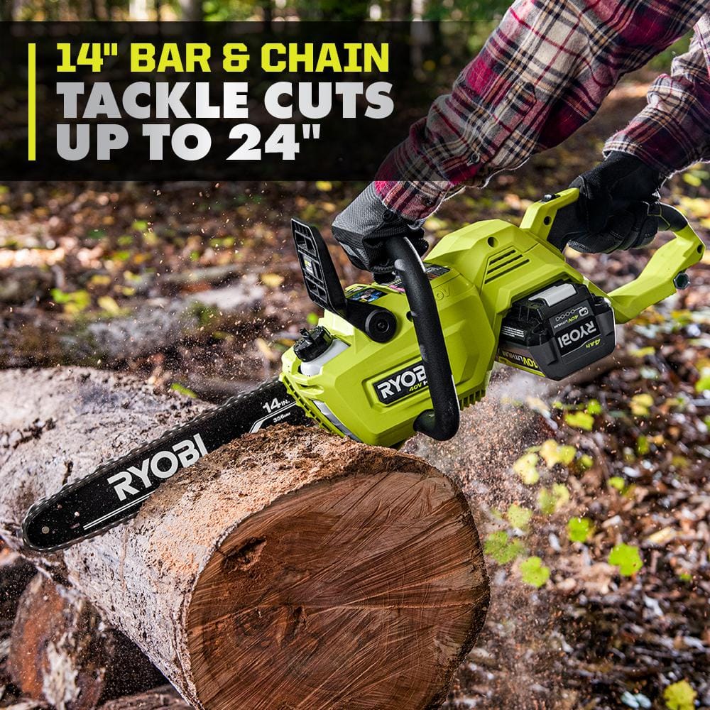 RYOBI 40V 120 MPH 550 CFM Cordless Battery Blower and Lawn and leaf bag with 4.0 Ah Battery and Charger RY40LB01K-AC04313
