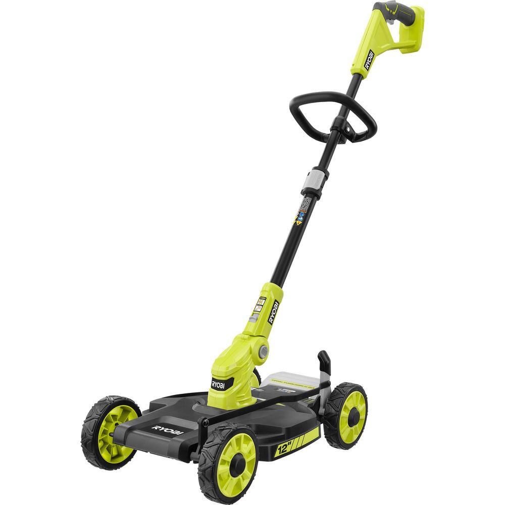 RYOBI ONE+ 18V 12 in. Cordless Battery 3-in-1 Mower, String Trimmer, and Edger (Tool Only) P20016BTL RYOBI ONE+ 18V 12 in. Cordless Battery 3-in-1 Mower, String Trimmer, and Edger (Tool Only) P20016BTL