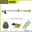 RYOBI 40V 15 in. Expand-It Cordless Battery Attachment Capable String Trimmer &. 080 Pre-Cut Line w/ 4.0 Ah Battery & Charger RY40ST01K-AC0580PCL