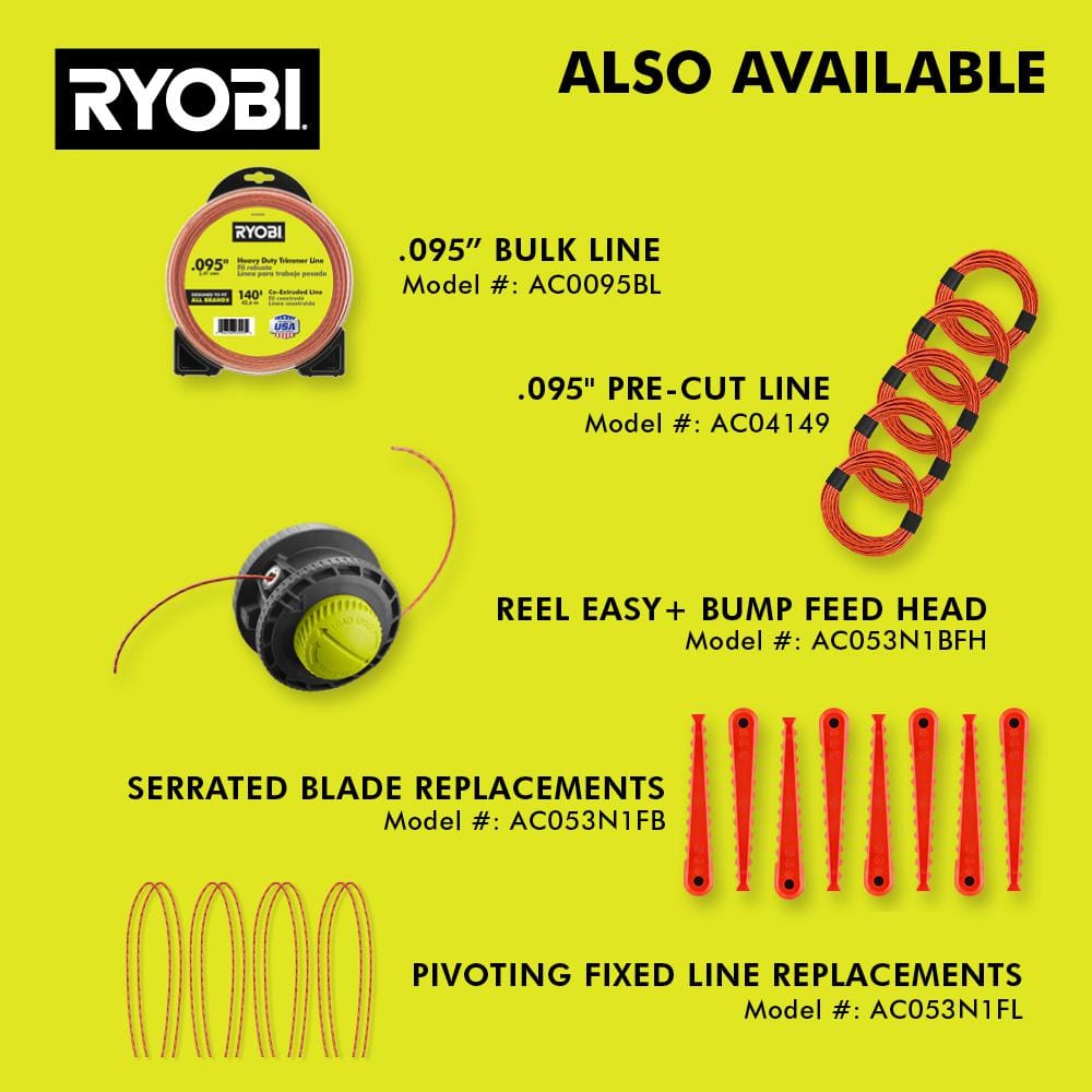 RYOBI 40V 15 in. Expand-It Cordless Battery Attachment Capable String Trimmer &. 080 Pre-Cut Line w/ 4.0 Ah Battery & Charger RY40ST01K-AC0580PCL