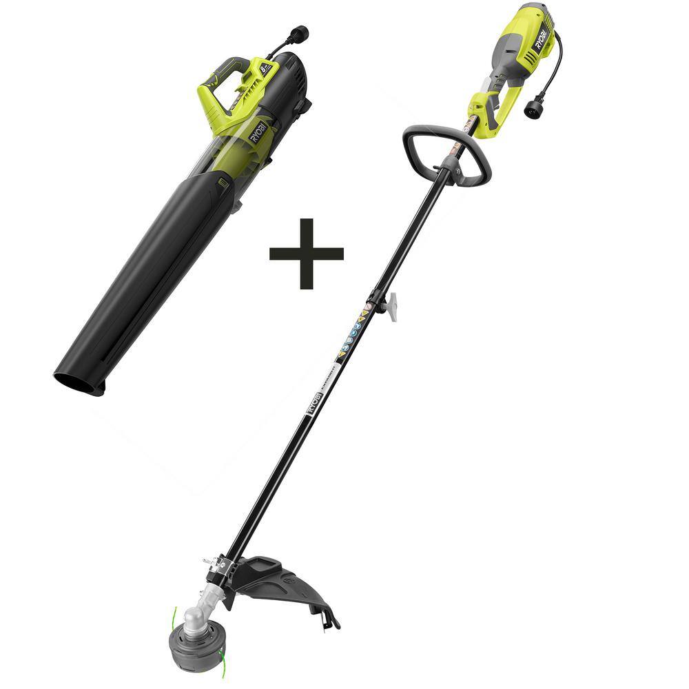 RYOBI 18 in. 10 Amp Electric Corded String Trimmer and 8 Amp Jet Fan Blower Kit RY41135-RY421021 RYOBI 18 in. 10 Amp Electric Corded String Trimmer and 8 Amp Jet Fan Blower Kit RY41135-RY421021