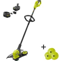 RYOBI ONE+ 18V 13 in. Cordless Battery String Trimmer/ Edger with Extra 3-Pack of Spools, 4.0 Ah Battery and Charger P20180-AC80RL3